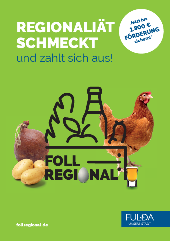 Informationsflyer zur Förderung von FOLL REGIONAL